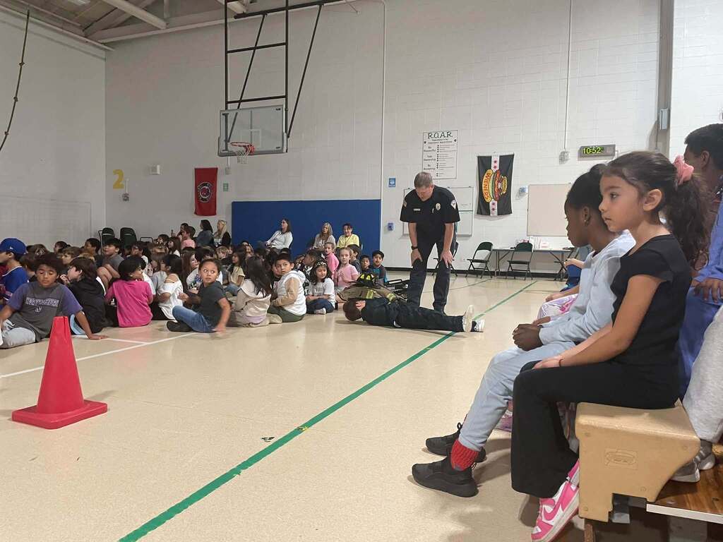 Fire safety assembly at Elementary 