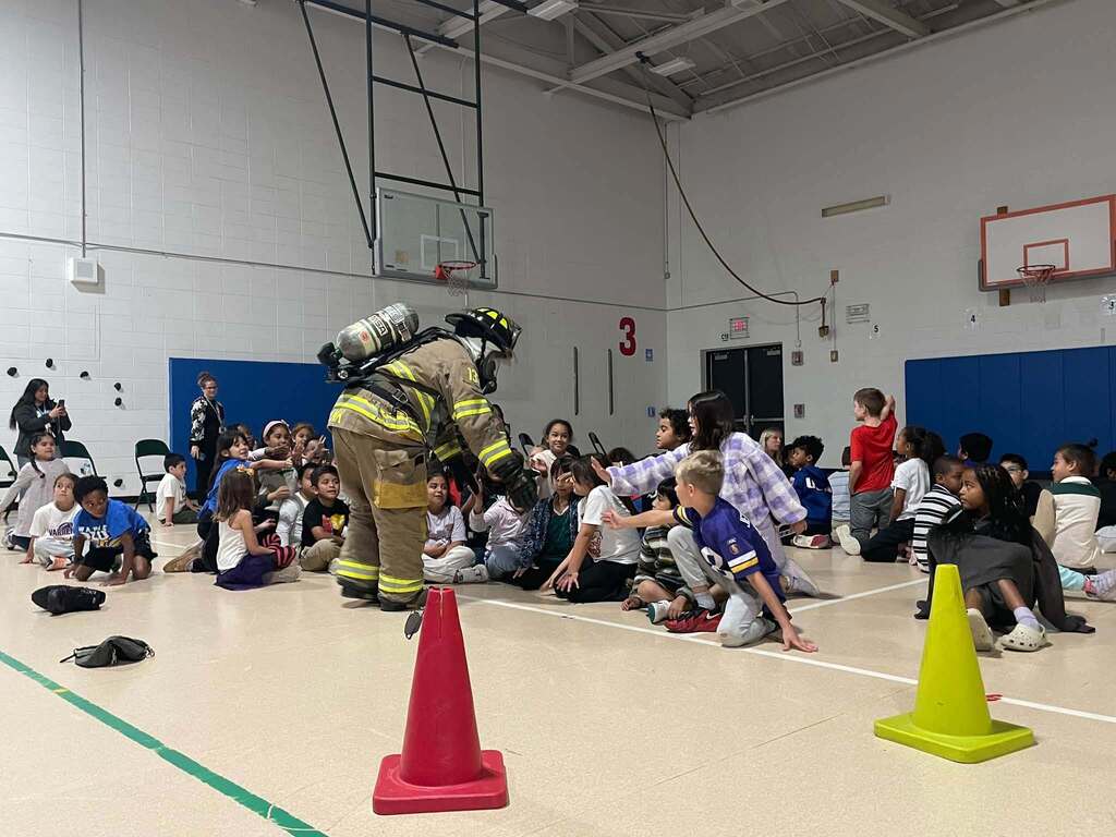 Fire safety assembly at Elementary 