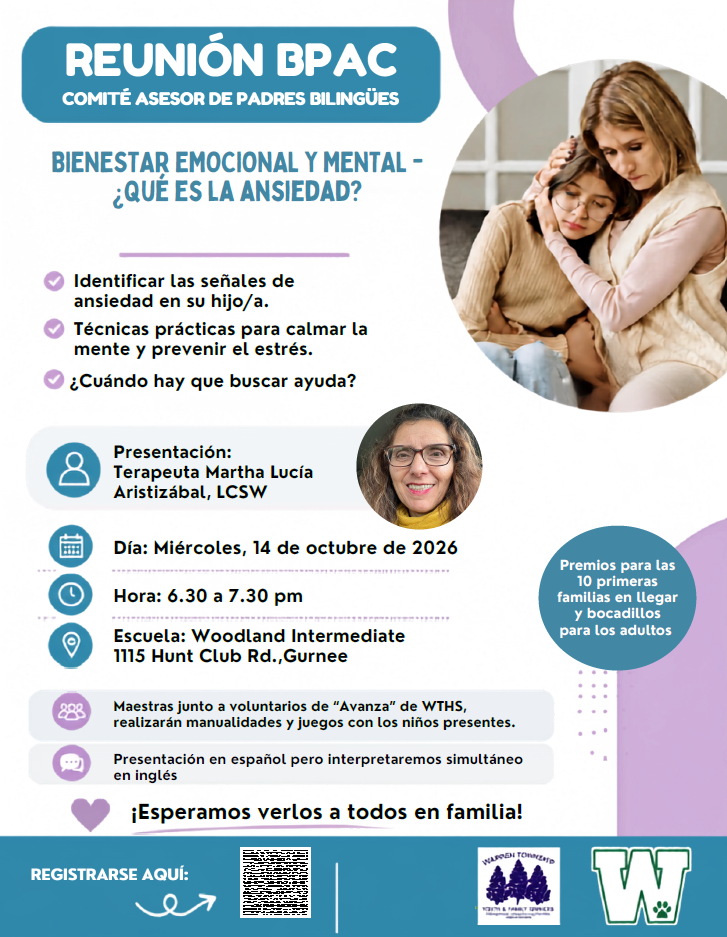 BPAC Meeting Flyer for October 14, 2026 at 6:30 p.m. (Spanish)
