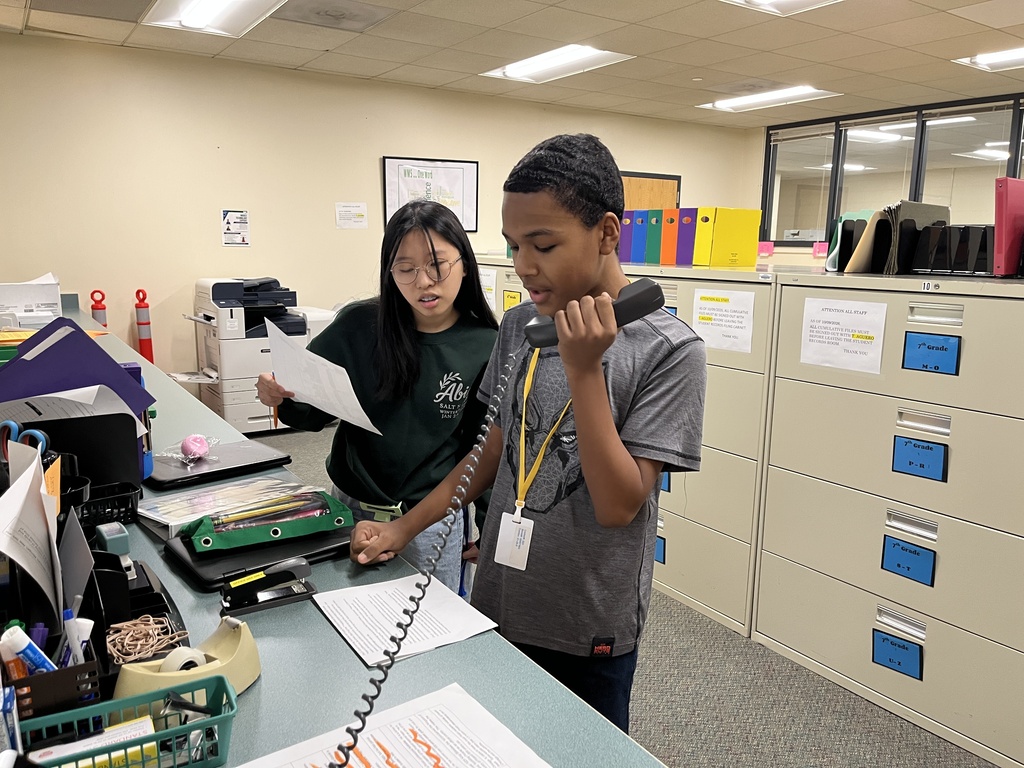 Morning announcements at the Middle School