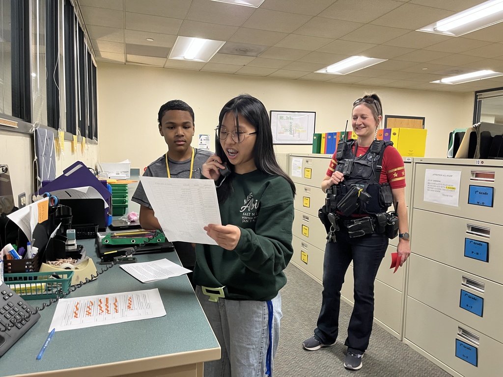 Morning announcements at the Middle School
