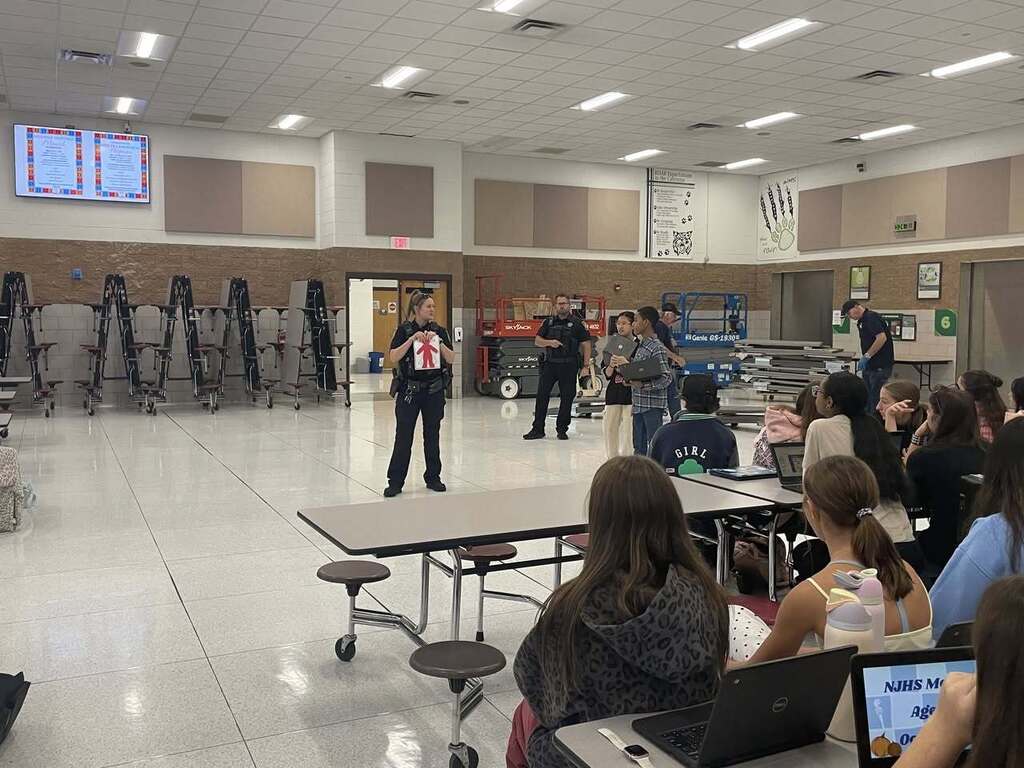 wms students working on red ribbon week projects 