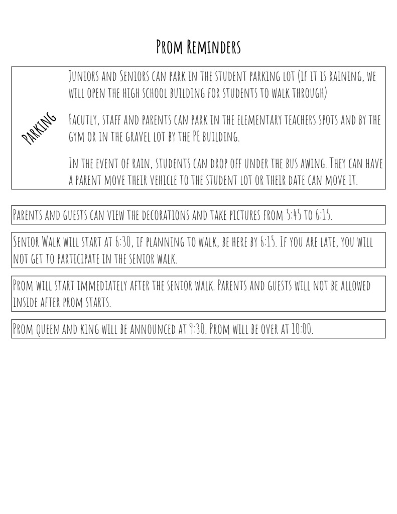 prom reminders