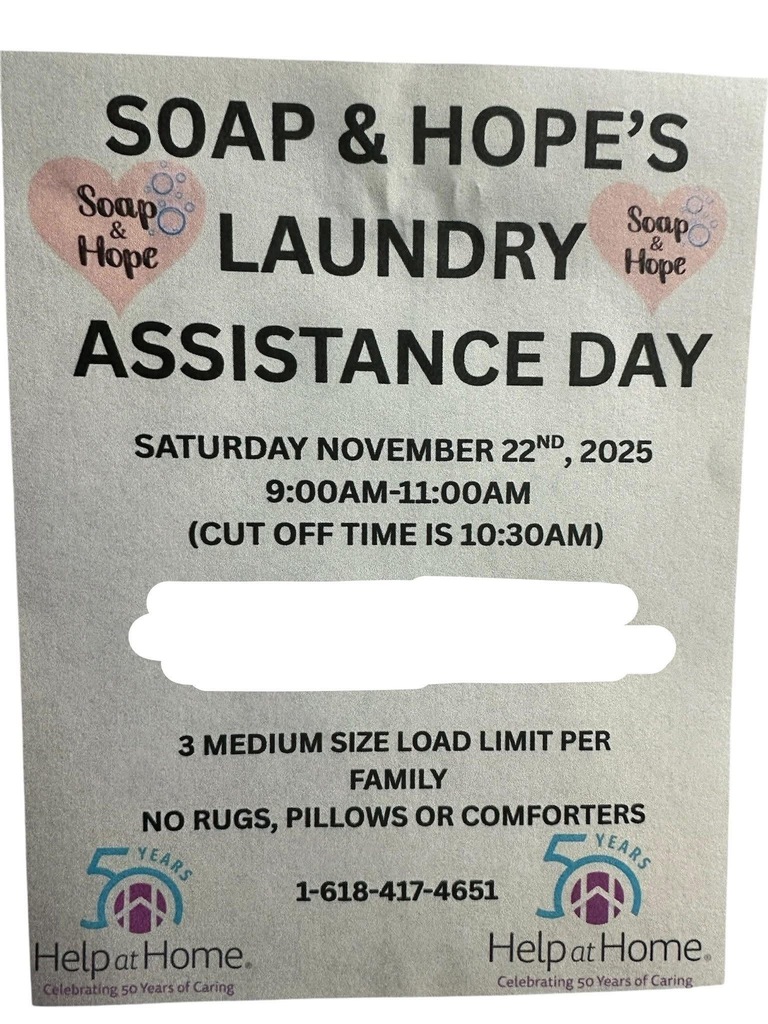 Soap and Hope's Laundry Assistance Day