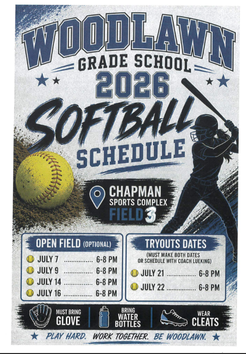WGS Softball Tryout and Open Field Dates