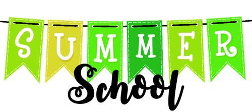 Summer School on a green chalkboard