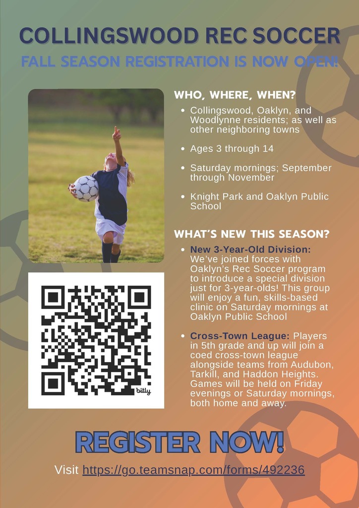 Collingswood fall recreation sign up registration information