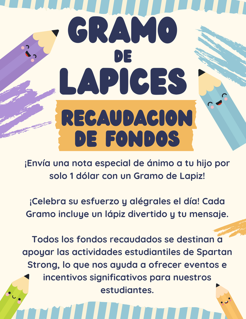 pencil gram fundraiser for $1 flyer in spanish