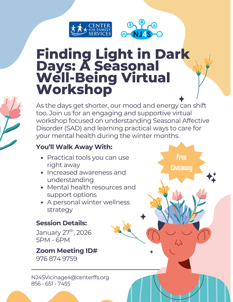 finding the light in the dark mental workshop flyer