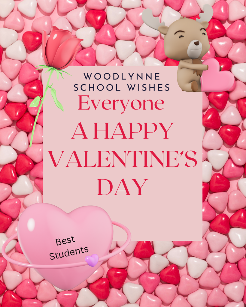 Woodlynne school wishes aHappy Valentines day pink candy hearts