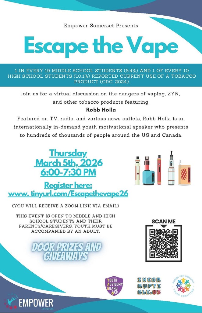 Escape the Vape virtual session for middle and high school students disussing dangers of vaping