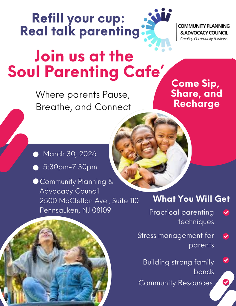 Blue white and pink flyer with information on parent meeting march 30th