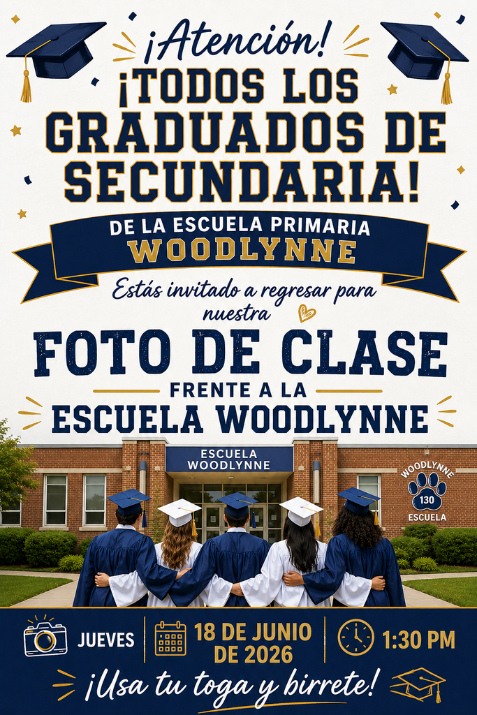 Attention graduating HS seniors for a class pic in front of your elementary school spanish