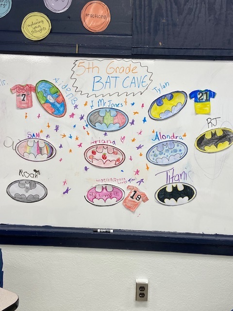5th grade bat cave with batman signals colored in