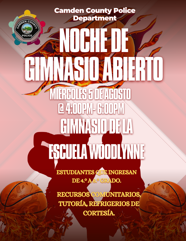 Open Gym Night Wednesday August 5th 4p 6p spanish