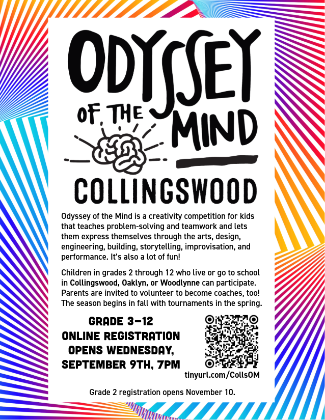 Odyssey of the mind collingswood creativity competition