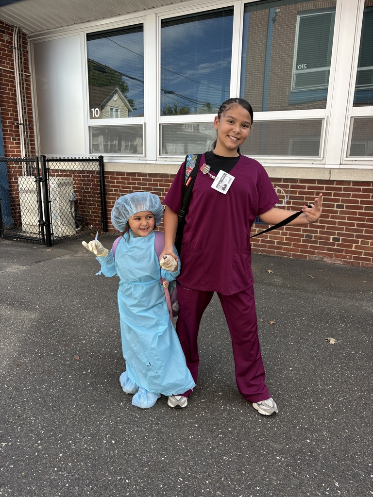 two students dressed as hospital workers