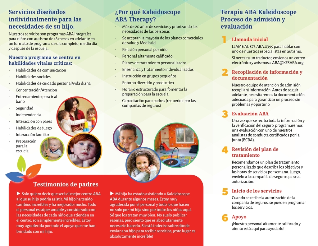 ABA autism services brochure spanish