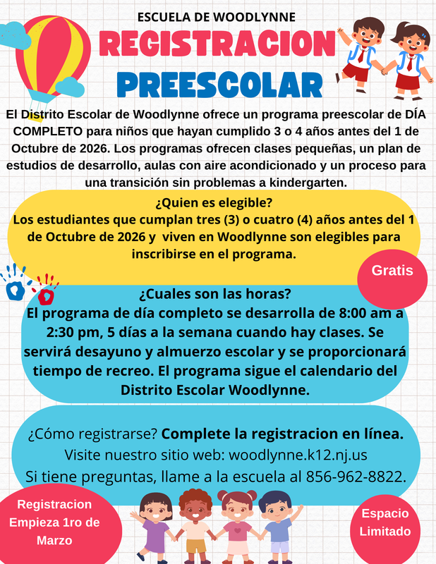 Preschool Registration Spanish