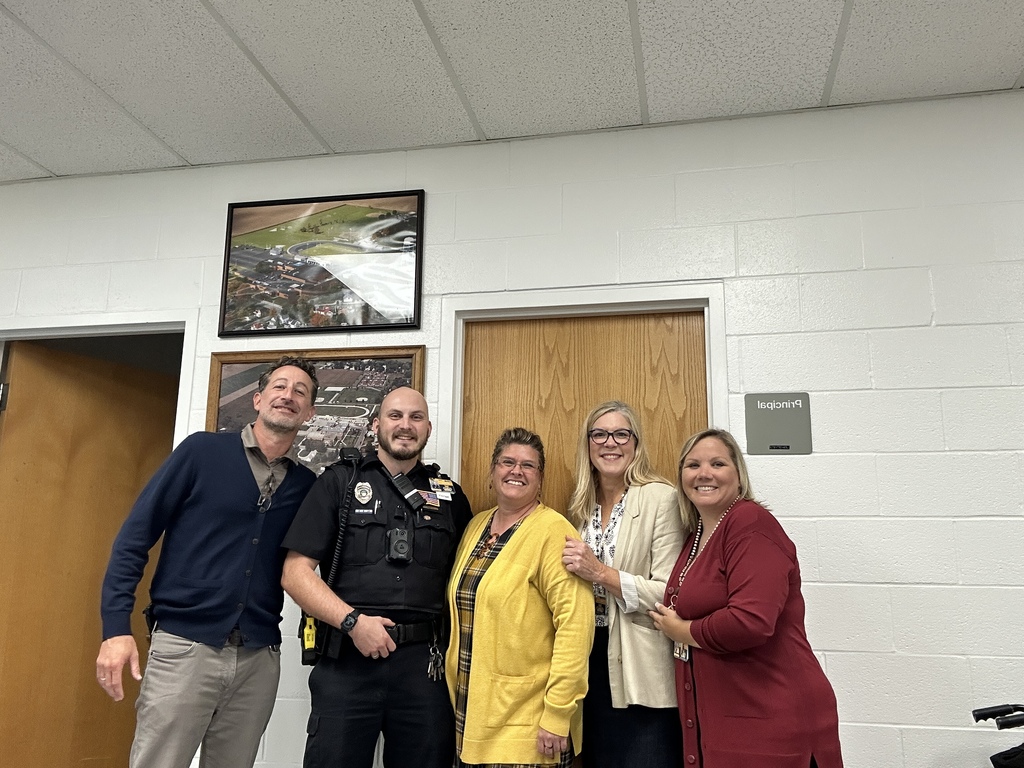 From left to right: Mr. Clair, Officer Psota, Mrs. Sorg, Mrs. Coil, and Mrs. Williamson