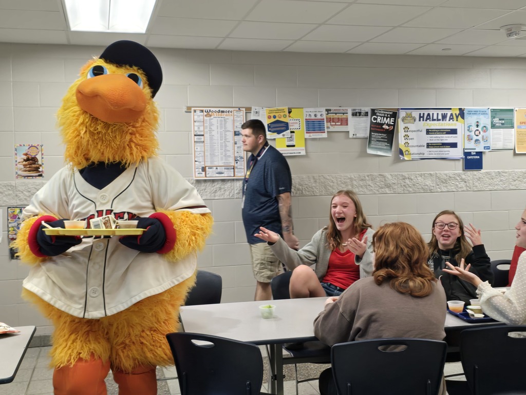 Muddy pretending to take a student's lunch (it was returned quickly!)