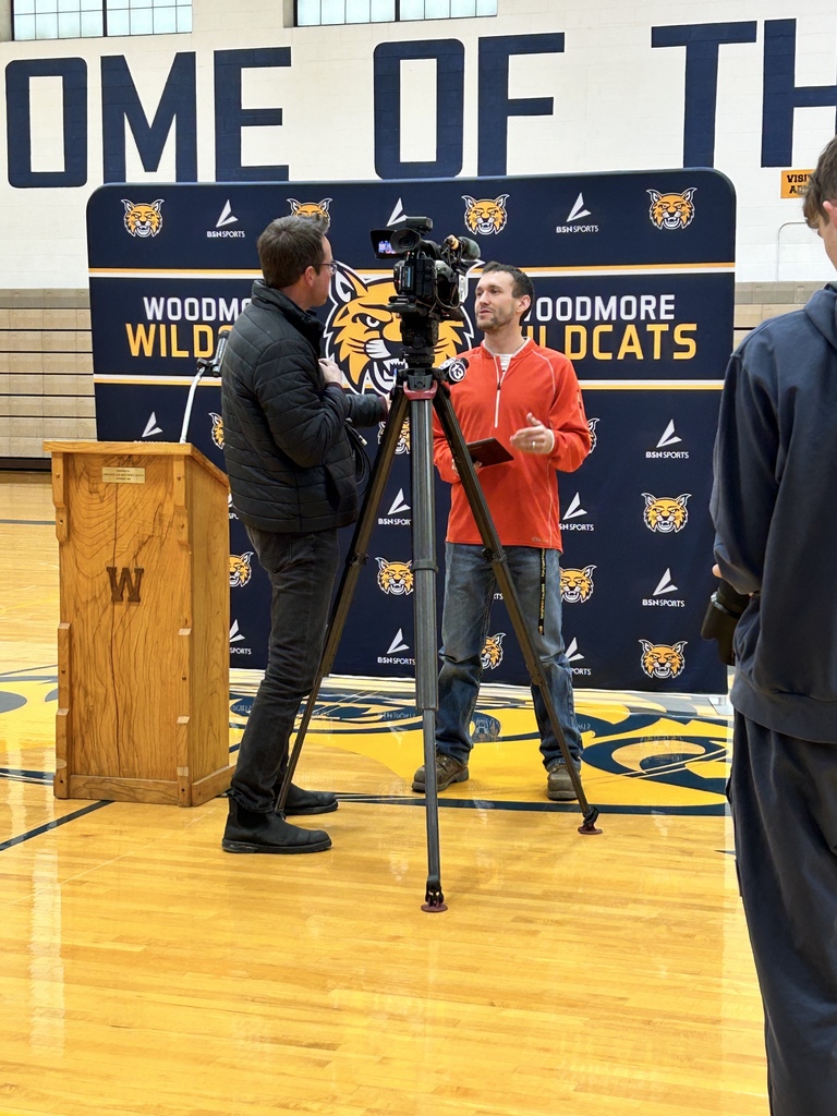 Mr. Avers being interviewed by 13abc in the High School gym.