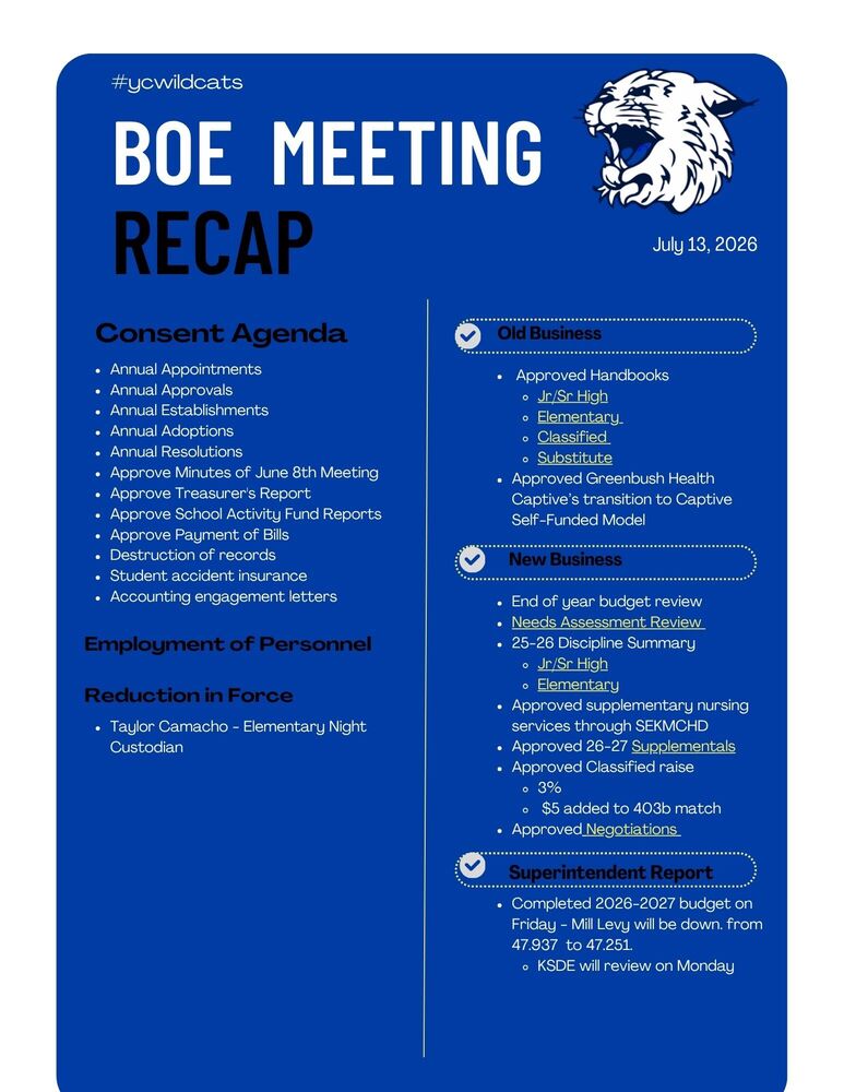 July BOE recap