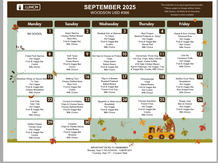 Lunch menu