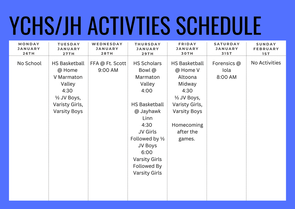 Weekly Activities (2)