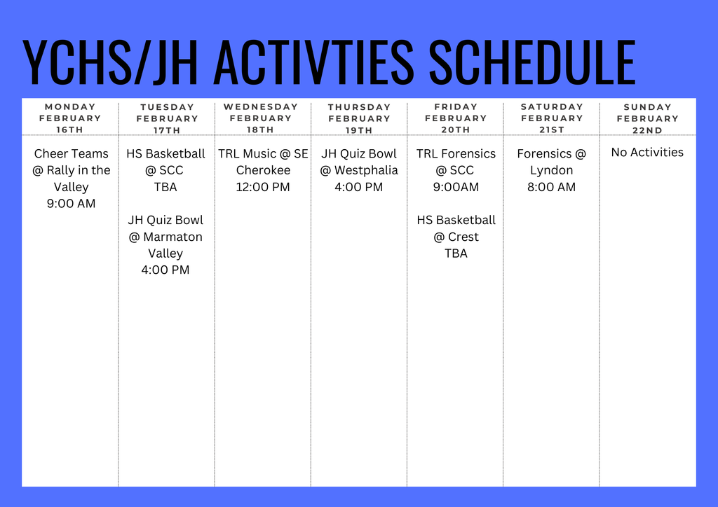 Weekly Activities (2)
