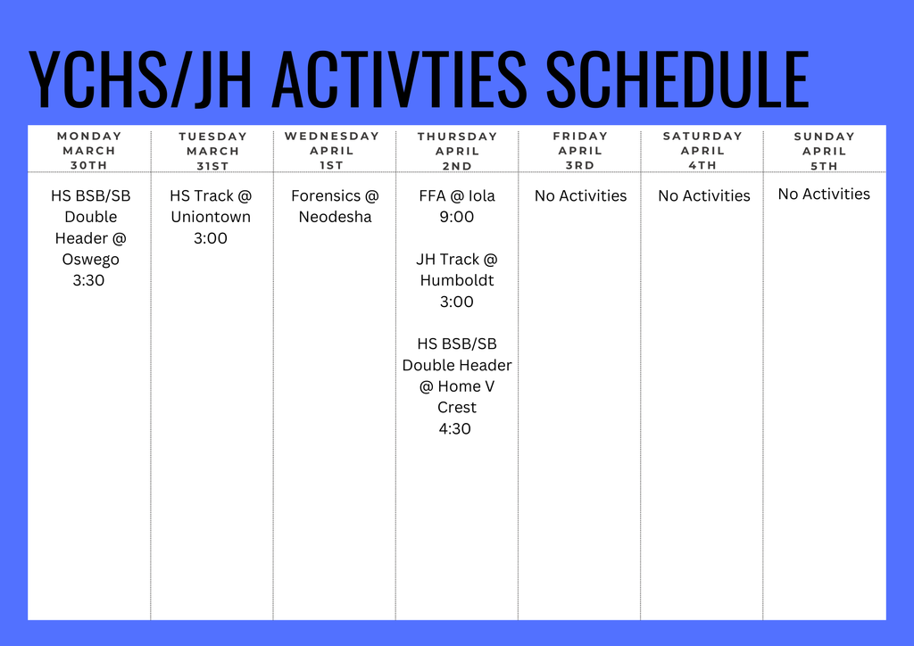 Weekly Activities (2)