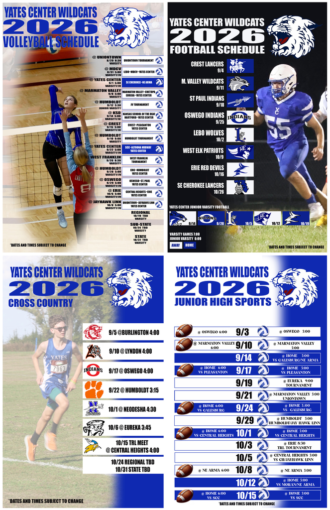 Fall Sports Schedules