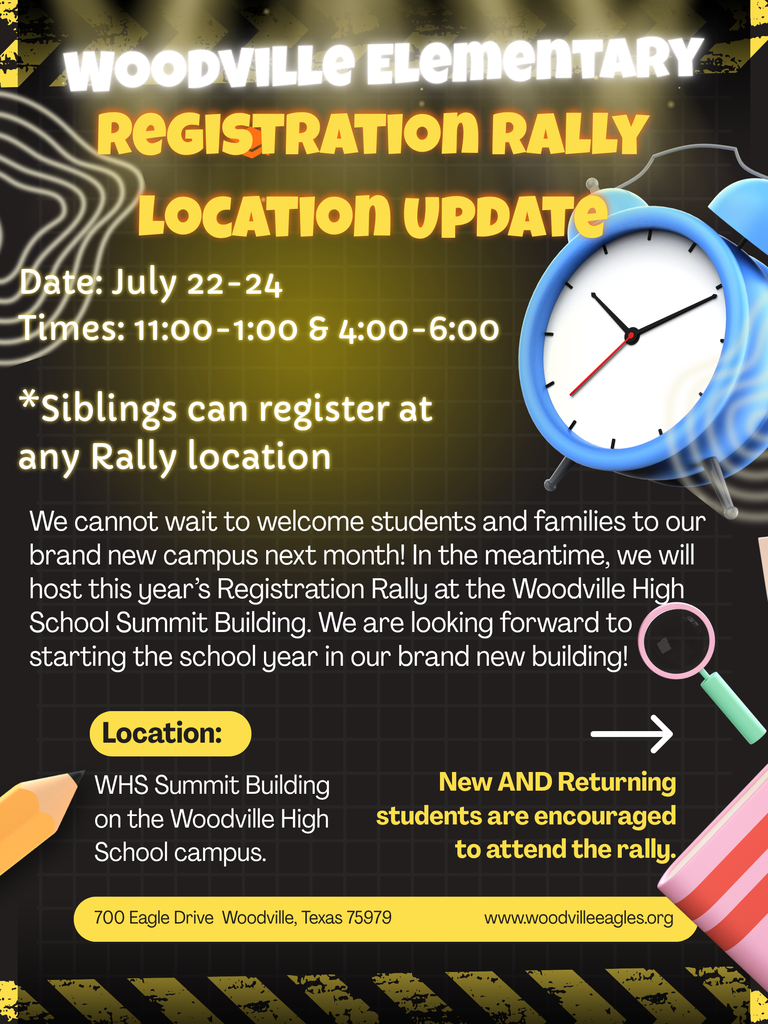Registration Rally Location Update