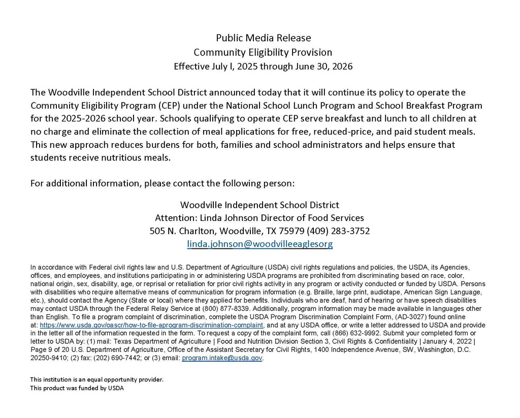 Food Services Media Release