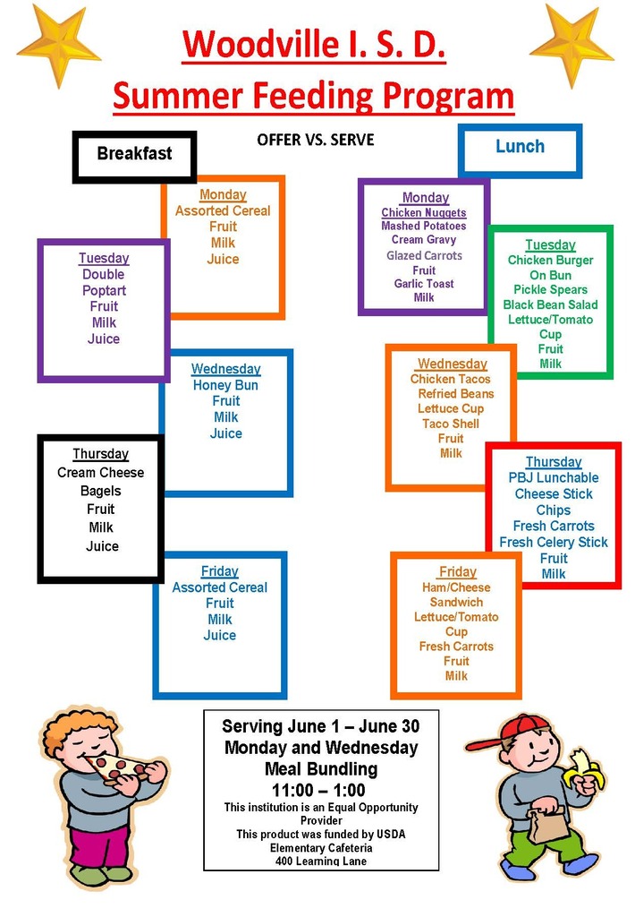 Summer Feeding Menu 2026