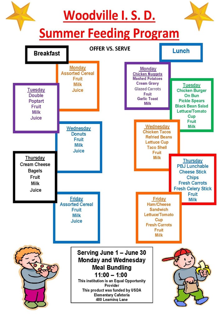 Summer Feeding Menu 2026
