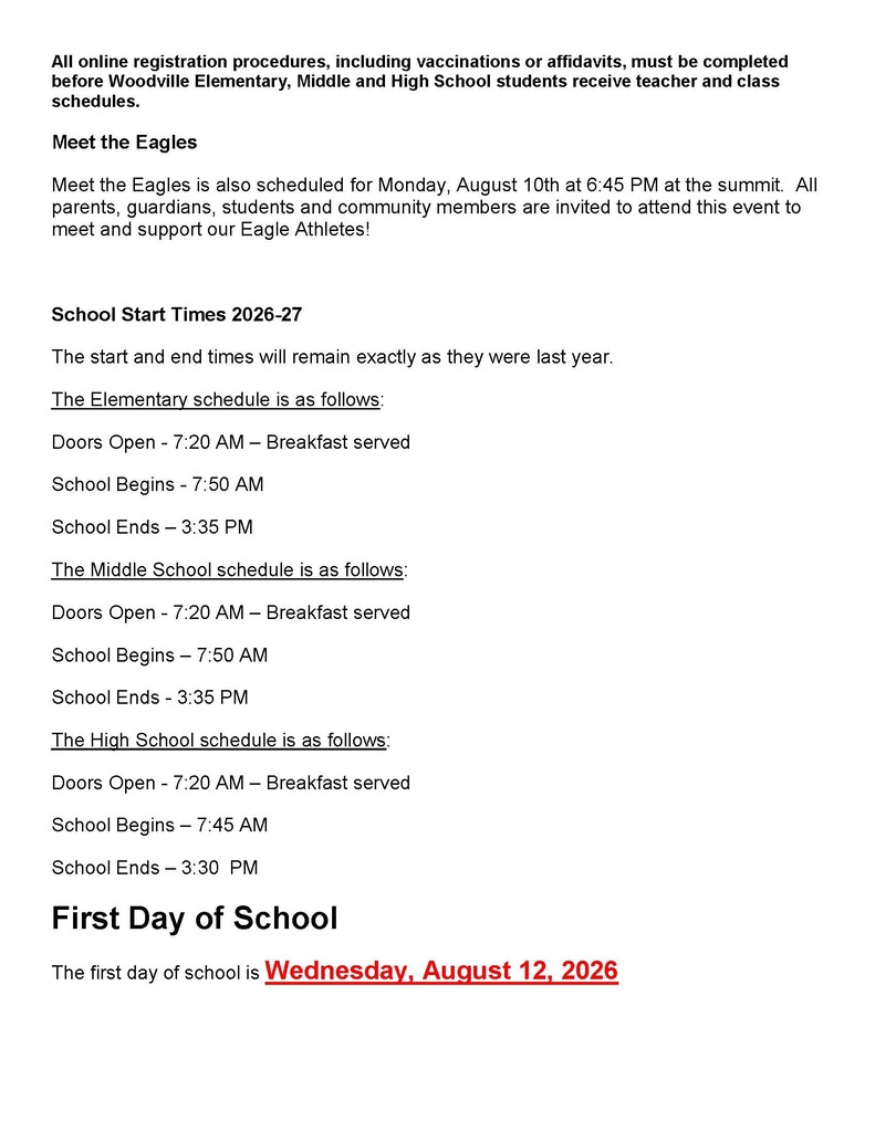 Back to School 2026-2027