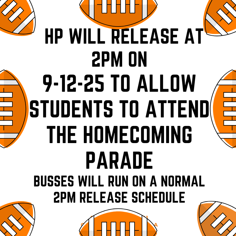 Early Release September 12th for Homecoming Parade