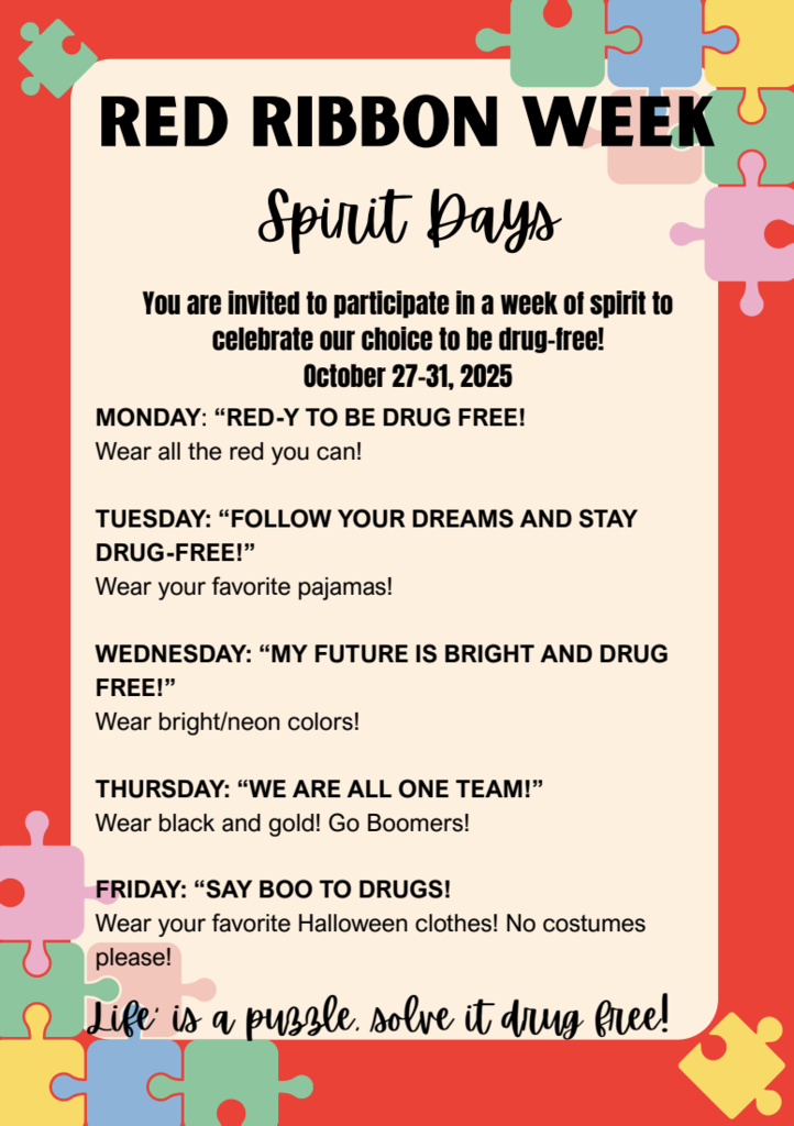 Red Ribbon Week Spirit Days 
