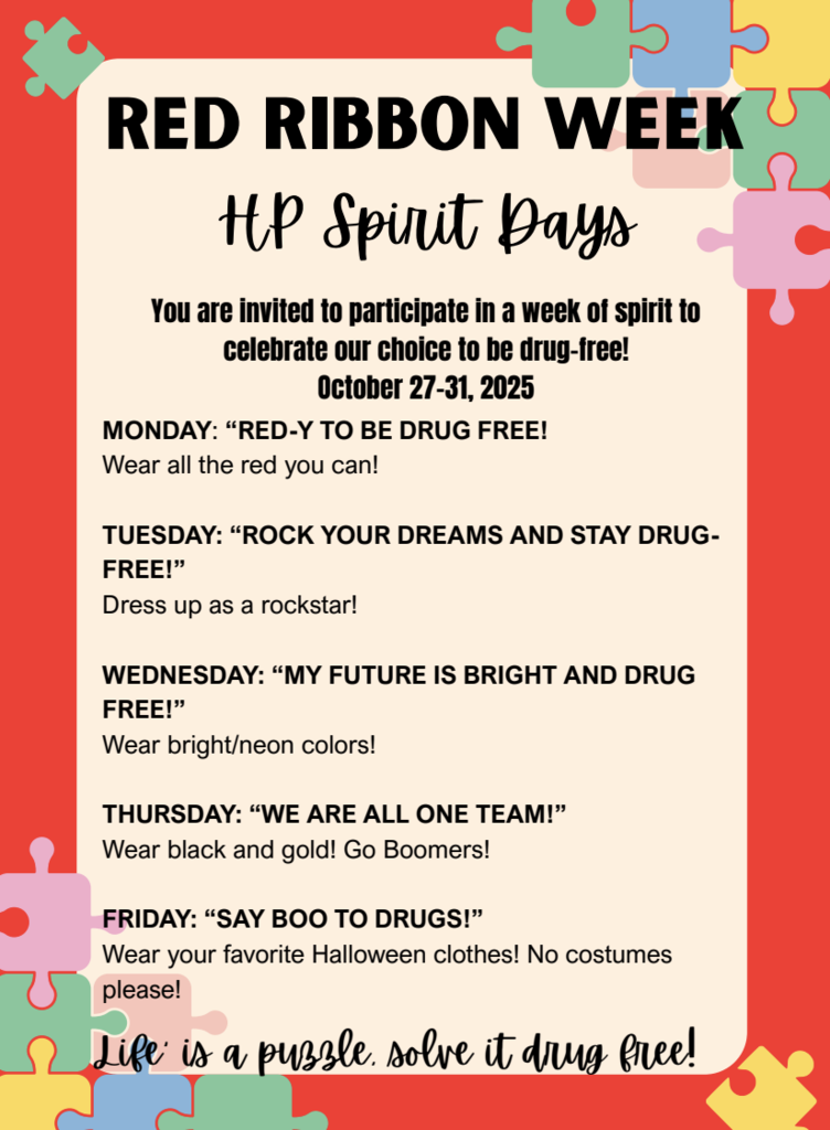 Red Ribbon Week Spirit Days