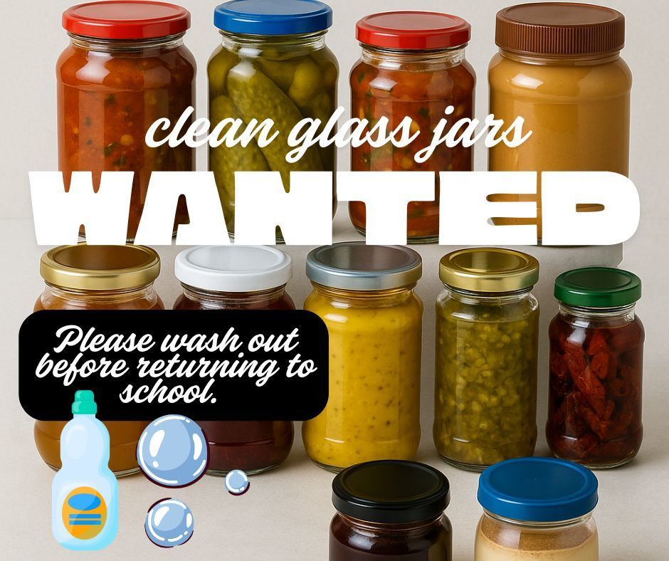 Clean Glass Jars Wanted! 