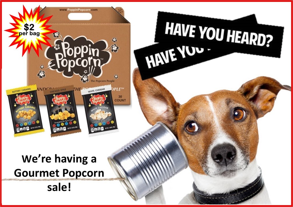 Popcorn sales happening now!