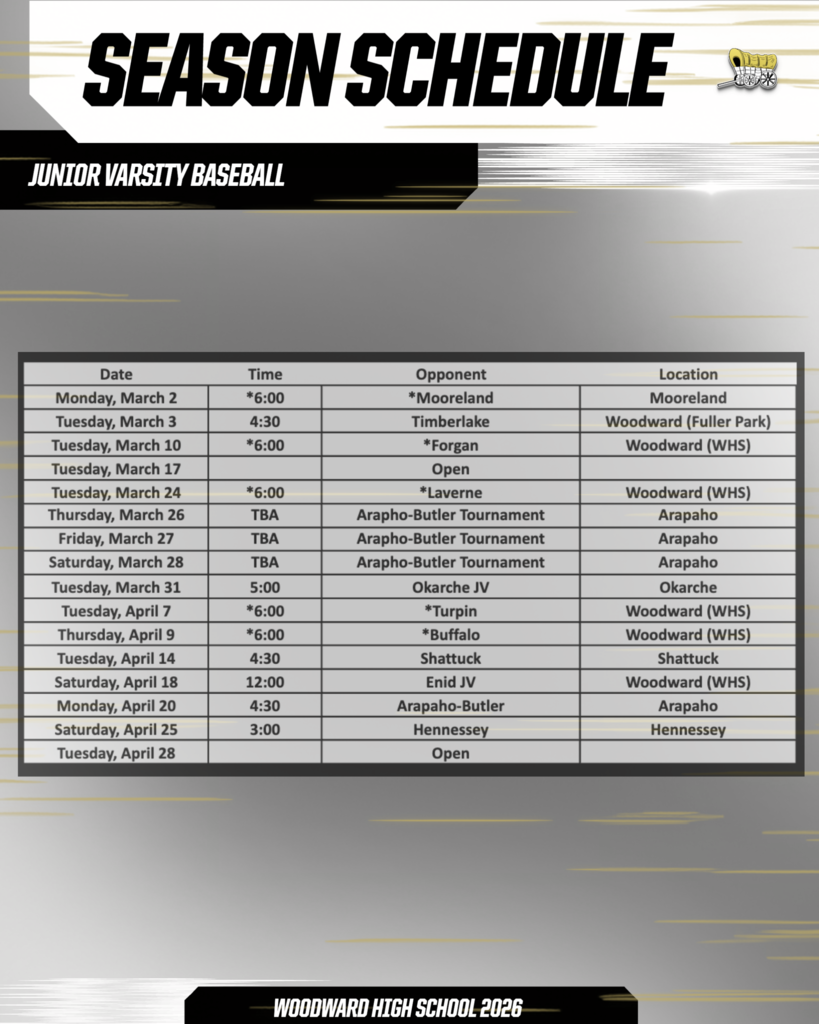 JV baseball schedule