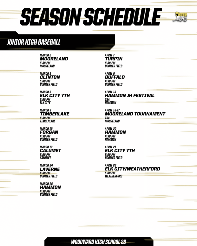 JH baseball schedule