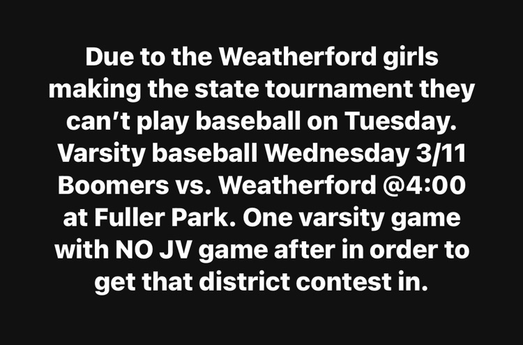 baseball rescheduled