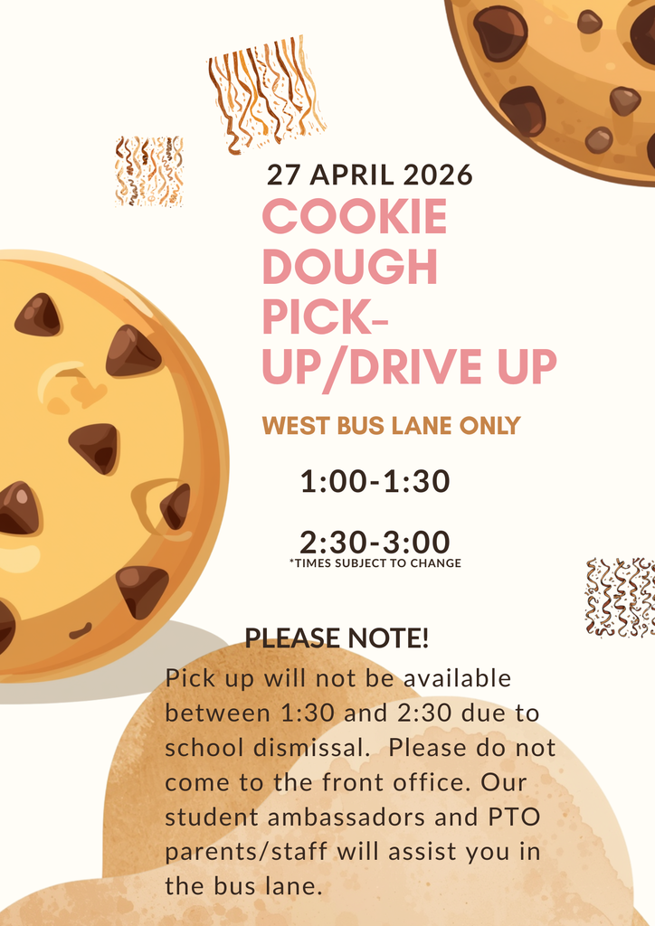 Cookie Dough Pick Up on Monday, April 27th.  