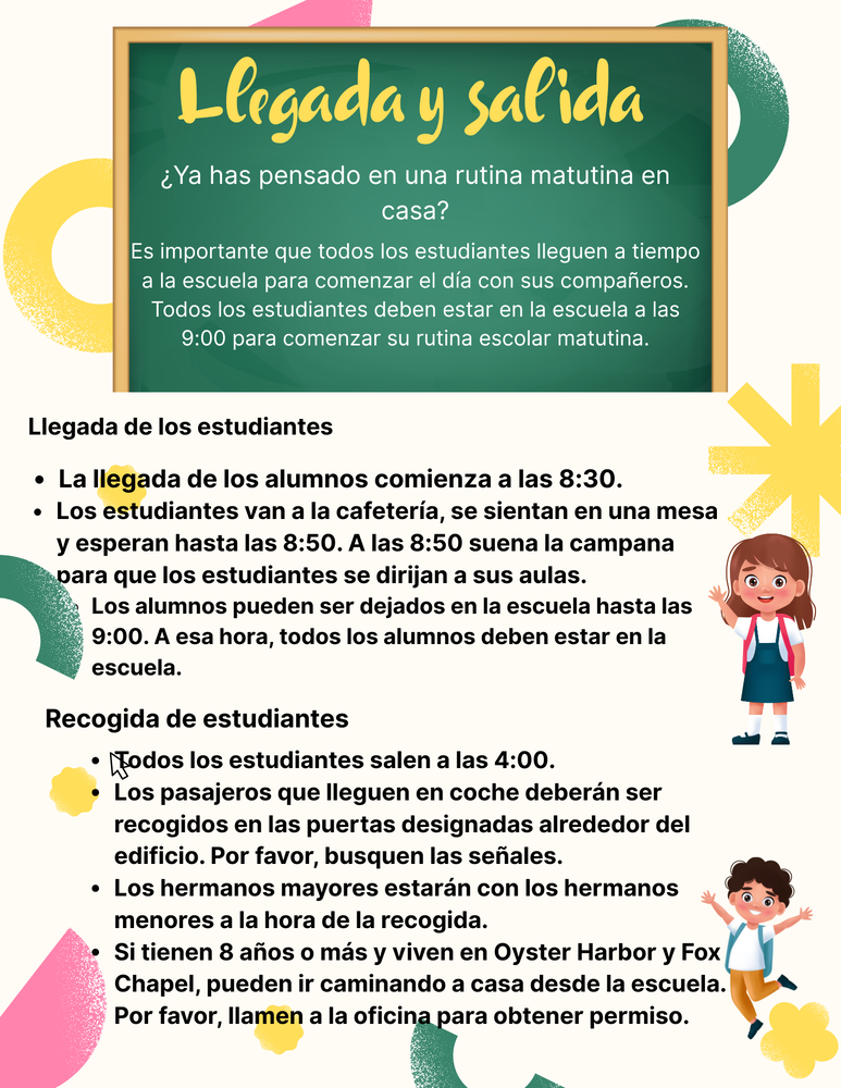 Los tiempos de llegada y salida
