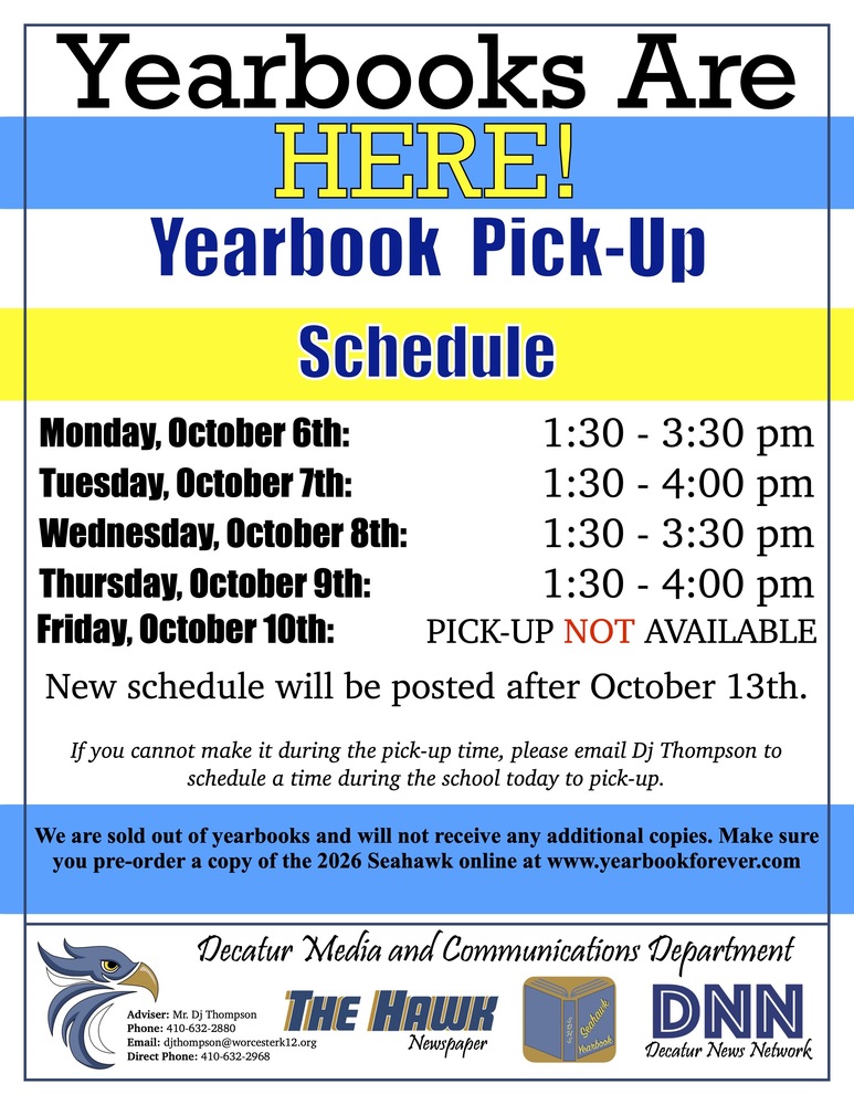 Yearbook pick up schedule 25