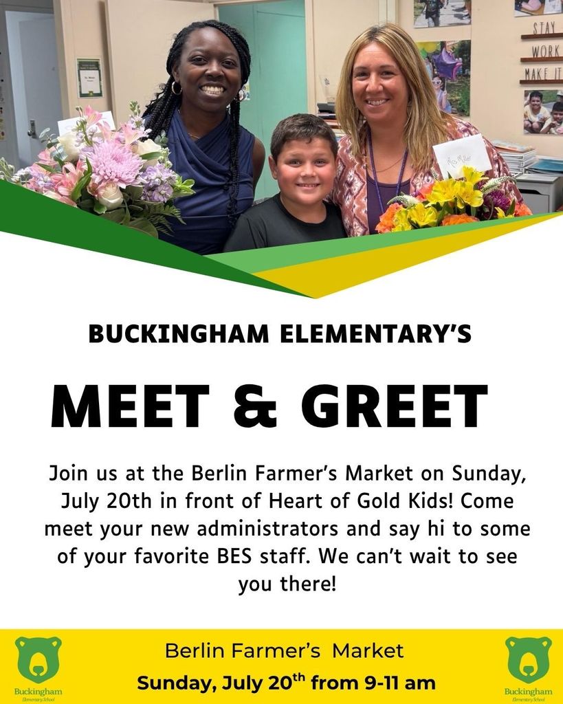 Picture of administrators invite to meet and greet at the Farmer's Market July 20