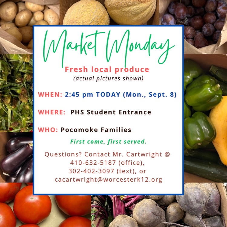 Market Monday flyer with pictures of fresh produce